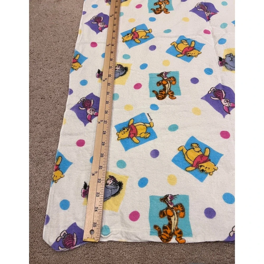 Vintage 90s Disney Winnie the Pooh Baby Receiving Blanket Tigger‎ Eeyore Piglet